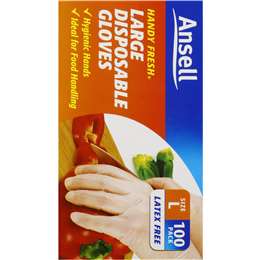 ansell gloves handy fresh disposable large 100 pack