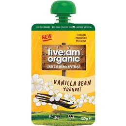 Five:am Organic Vanilla Bean Yoghurt Pouch 120g