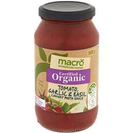 Macro Organic Pasta Sauce Chunky Tomato Garlic Basil