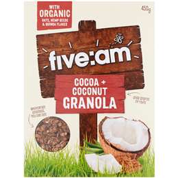 Five:am Organic Cocoa & Coconut Granola