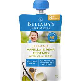 Bellamy's Organic Vanilla & Pear Custard With Chia Seeds 8+ Months