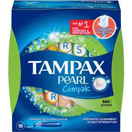 Tampax Tampons Pearl Compak Regular 18 pack