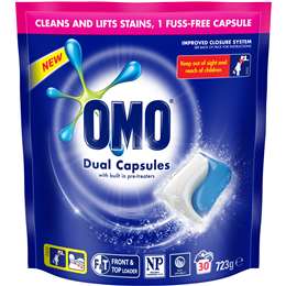 Omo Dual Capsules Active 30 Pack | Woolworths