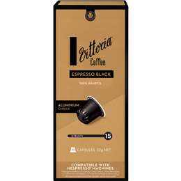 Vittoria Espresso Black Coffee Capsules 10 Pack