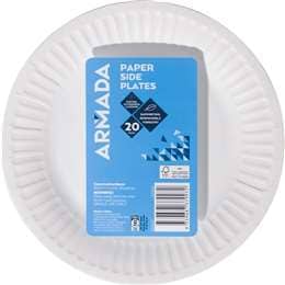 Armada Paper Side Plates White 20 pack