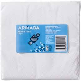 Armada 1 Ply Serviettes White