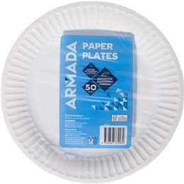 Armada Paper Plates White 50 pack
