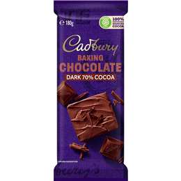 Cadbury Baking Dark 70% Cocoa Chocolate Block 180g