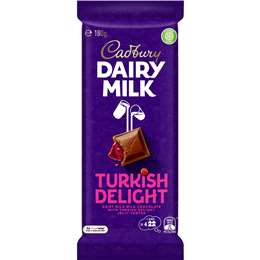 Cadbury Dairy Milk Turkish Delight Chocolate Block 180g