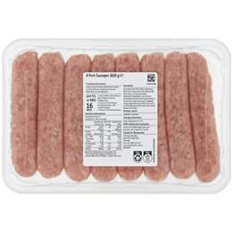 Woolworths 8 Pork Sausages 600g | Woolworths