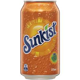 Sunkist Orange Soft Drink Can Cans 375ml | Woolworths