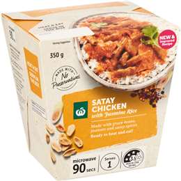Woolworths Chicken Satay With Jasmine Rice 350g