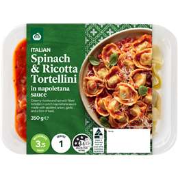 Woolworths Spinach & Ricotta Tortellini Napolitana Sauce Chilled Meal