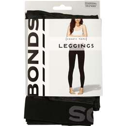 Bonds Comfy Tops Leggings Black charcoal Sml med Each Woolworths