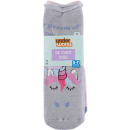 Under Works Novelty Slipper Sock Unicorn Sizes - 9 To 11