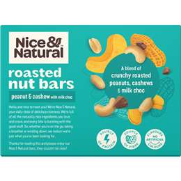 Nice & Natural Roasted Peanut & Cashew Bar With Milk Chocolate Drizzle