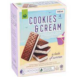 Woolworths Cookies & Cream Ice Cream Sandwich