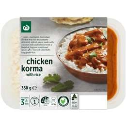 Woolworths Chicken Korma With Rice Chilled Meal 350g