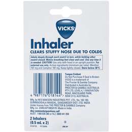 Vicks Nasal Decongestant Inhaler Twin Pack