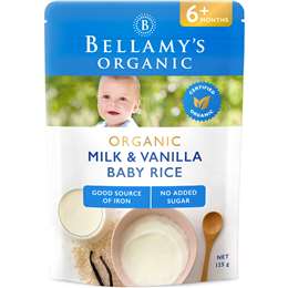 Bellamy's Organic Milk & Vanilla Baby Rice 6+ Months