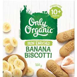 Only Organic Banana Biscotti 100g