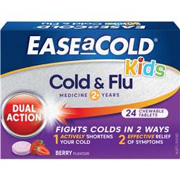 EASEaCOLD Kids Chewable Berry Cold & Flu Tablets 2-12Yrs