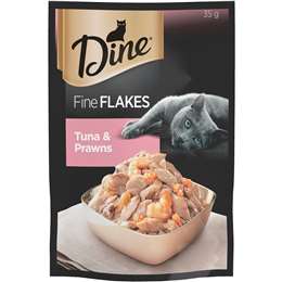 Dine Fine Flakes Tuna & Prawns Wet Cat Food Pouch