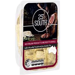 25 Degrees South Australian Prosciutto & Ricotta Ravioli Pasta 325g