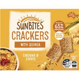 Sunbites Cheddar & Chives Snack Crackers W/ Quinoa Share Pack