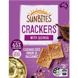 Sunbites Caramelised Onion & Balsamic Quinoa Crackers Share Pack