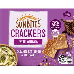 Sunbites Caramelised Onion & Balsamic Quinoa Crackers Share Pack