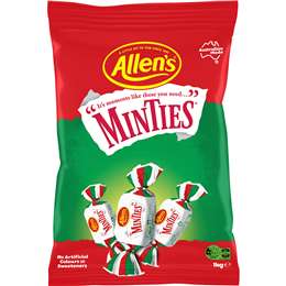 Allen's Minties Mint Chewy Lollies Bulk Bag 1kg