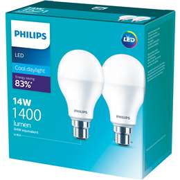 Philips Led 1400lm Cool Bc 2 Pack