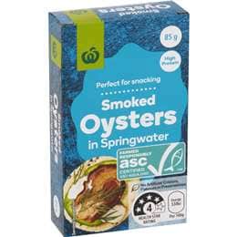 Woolworths Smoked Oysters In Springwater 85g