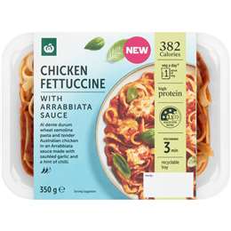 Woolworths Chicken Fettuccine With Arrabbiata Sauce 350g
