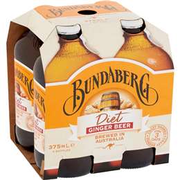 Bundaberg Diet Ginger Beer 375mL x 4 pack