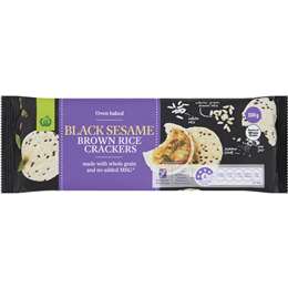 Woolworths Black Sesame Brown Rice Cracker 100g