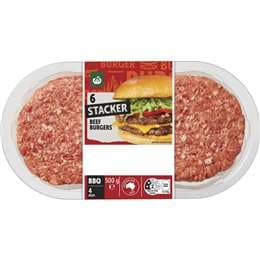 Woolworths 6 Stacker Beef Burgers Patties