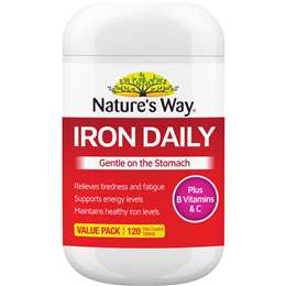 Nature's Way Iron Daily Value Pack Tablets 120 pack