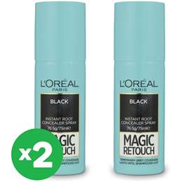 L'oreal Magic Retouch Regrowth Concealer Spray Black X2 Bundle