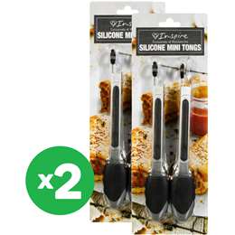 Woolworths Mini Silicone Tongs 2 Pack X2 Bundle