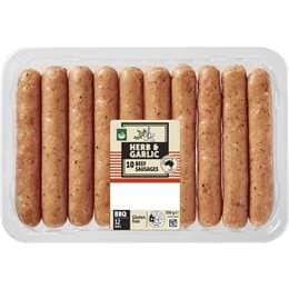 Woolworths 10 Herb & Garlic Beef Sausages