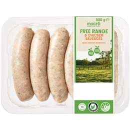 Macro Free Range 6 Chicken Sausages