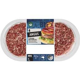 Woolworths 4 Angus Quarter Pound Beef Burgers