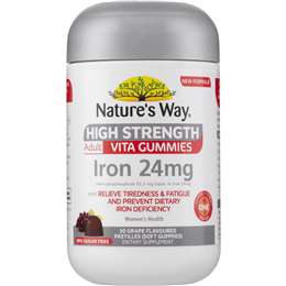 Nature's Way Adult Vita Gummies 24mg Iron Grape Flavour 30 pack