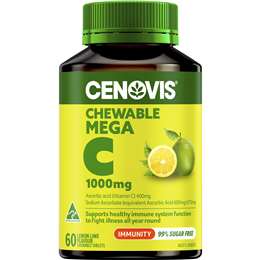 Cenovis Chewable Mega C 1000mg Immunity Lemon Lime Flavour 60 pack