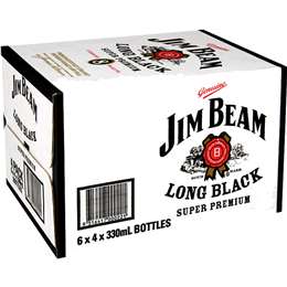 Jim Beam Long Black Bourbon & Mature Cola Mix Bottles