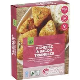 Woolworths Cheese & Bacon Triangles 9 Pack