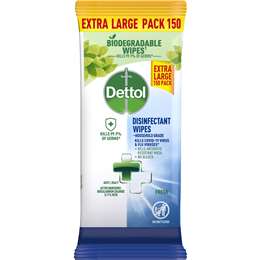 Dettol Disinfectant Wipes Extra Large 150 pack