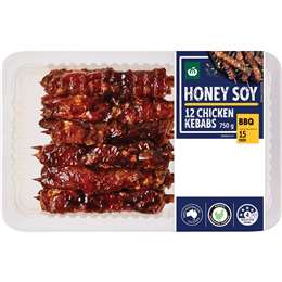 Woolworths 12 Chicken Kebabs Honey Soy
